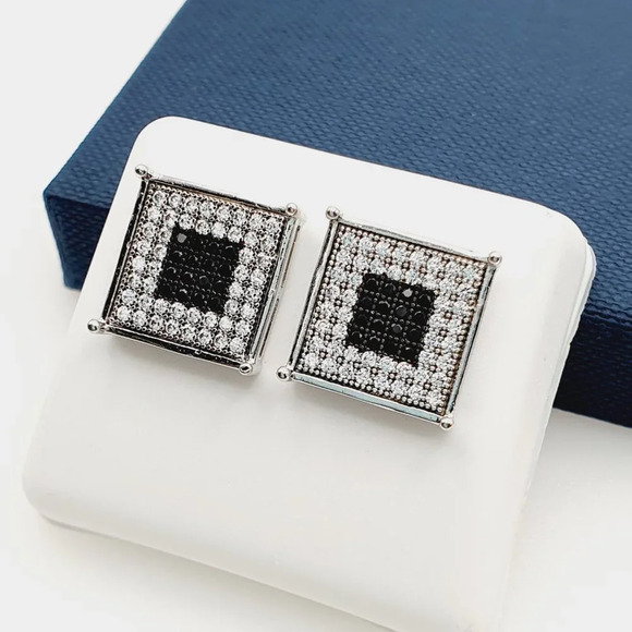 925 Sterling Silver Plated CZ Earrings, EVBRS678 - Picture 2 of 10